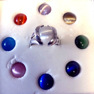 STERLING SILVER INTERCHANGEABLE MARBLE  RING